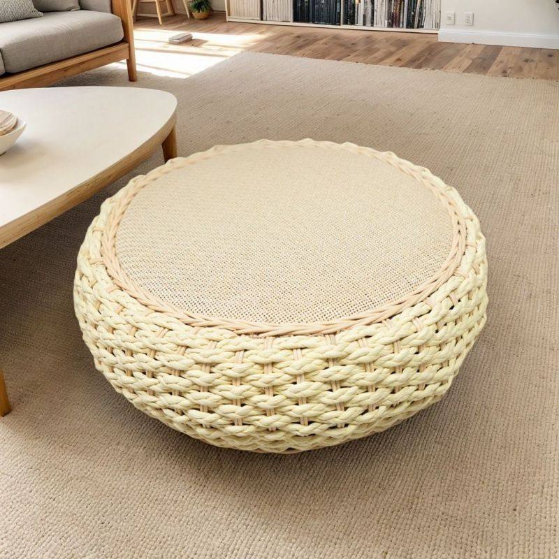 藤编矮凳客厅家用圆凳日式坐凳水草藤创意沙发凳休闲阳台飘窗坐墩,淘宝优惠券,粉丝福利购,淘宝优惠卷