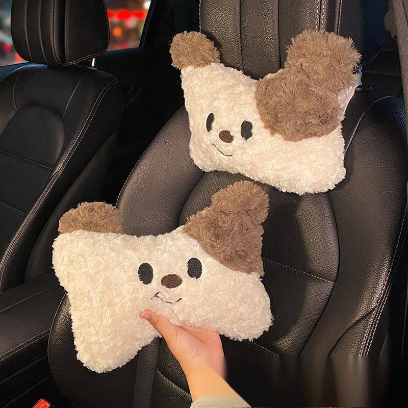 汽车头枕护颈枕一对女司机枕头可爱小狗车内靠枕车用座椅腰靠颈枕,淘宝优惠券,粉丝福利购,淘宝优惠卷