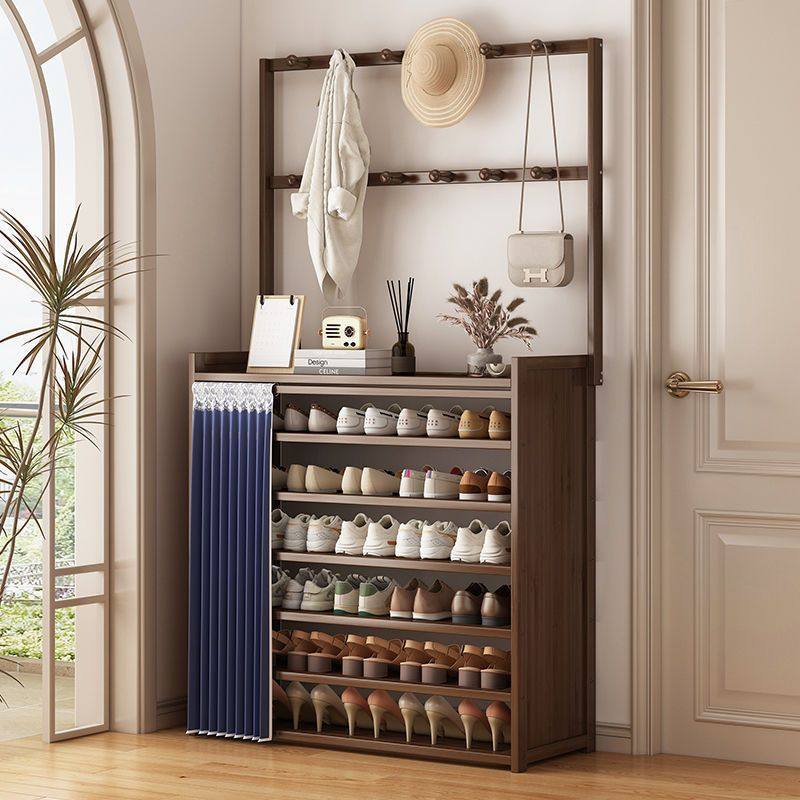 置物架简易鞋柜鞋架门口鞋子进门收纳柜鞋架子宿舍多层靠墙竹鞋架,淘宝优惠券,粉丝福利购,淘宝优惠卷