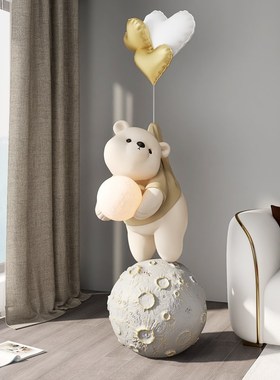 大型网红熊客厅落地装q饰摆件轻奢大气家居饰品灯电视柜旁乔迁礼