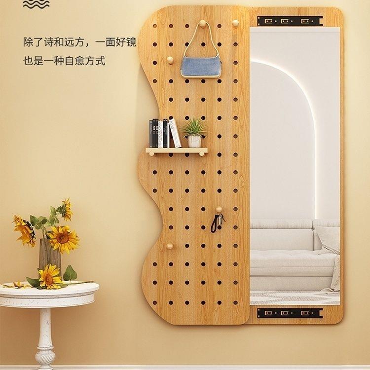 Invisible dressing mirror can be closed, full-length mirror, household hidden sliding mirror, hole board to block entrance fitting mirror