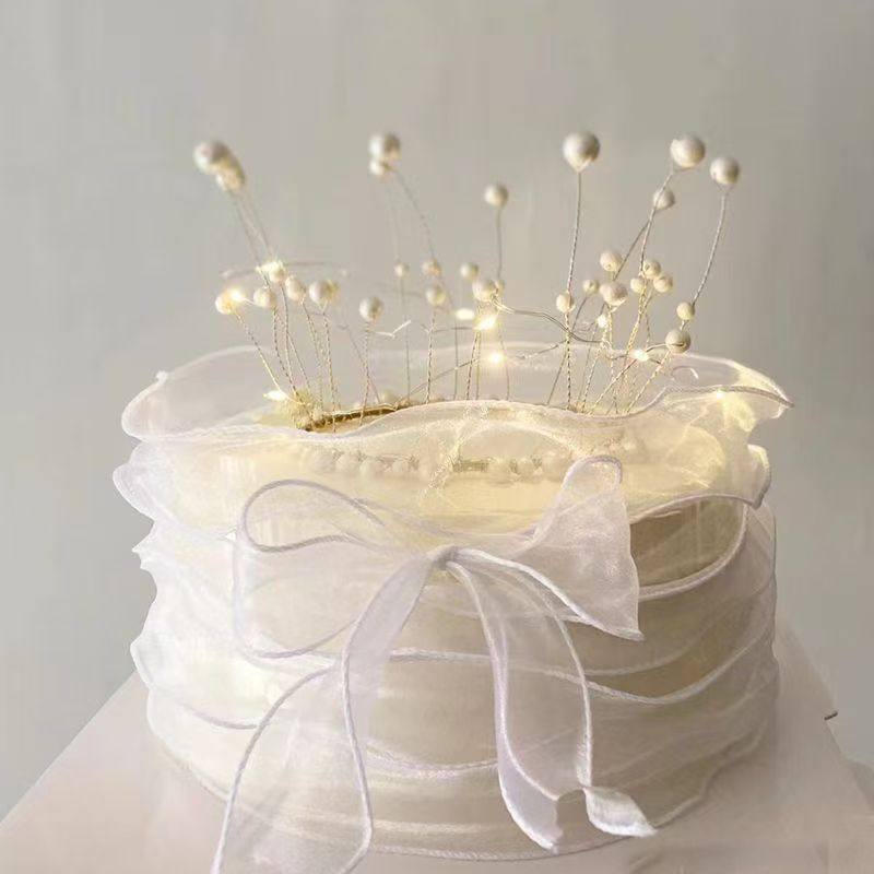 珍珠蛋糕海草皇冠生日蛋糕装饰儿童烘焙女王摆件插件花束成人网红,淘宝优惠券,粉丝福利购,淘宝优惠卷