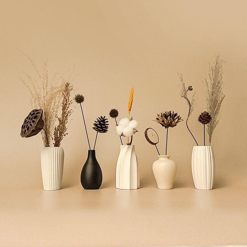 ins北欧创意轻奢颜值陶瓷小花瓶简约客厅插花干花装饰品桌面摆件,淘宝优惠券,粉丝福利购,淘宝优惠卷