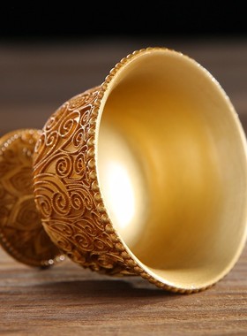 佛前供奉纯铜掐丝工艺供杯供水杯供佛杯I净水敬神铜碗家用摆件小