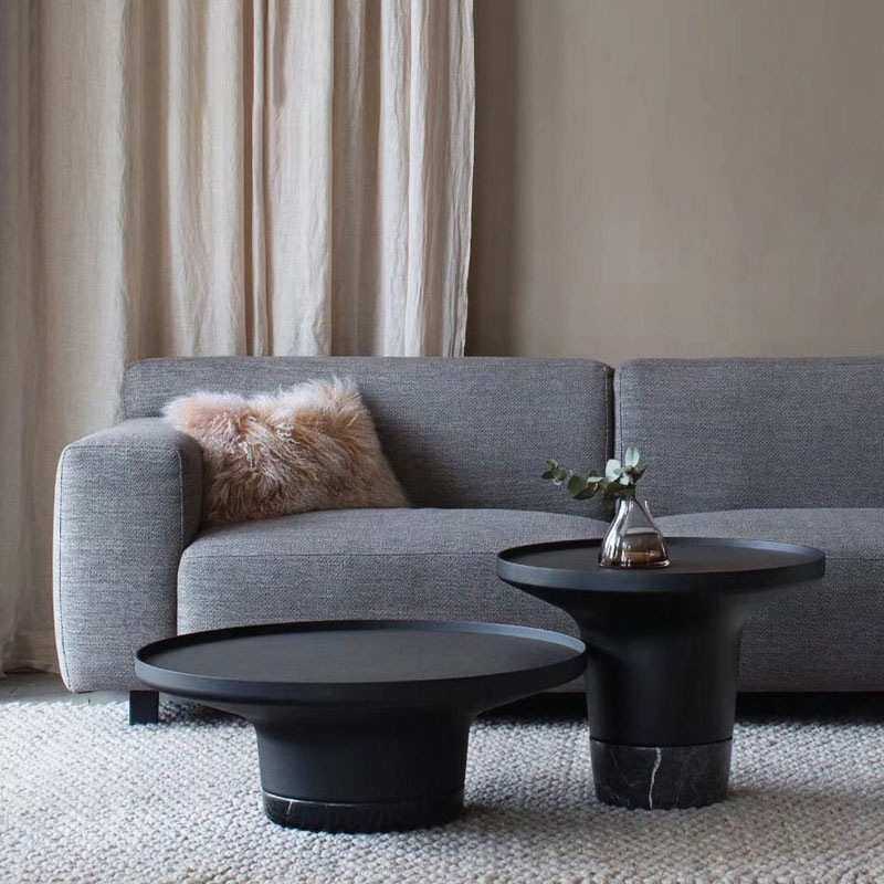 意式极简创意圆形金属大理石艺术轻奢高低组合茶几沙发边几角几,淘宝优惠券,粉丝福利购,淘宝优惠卷