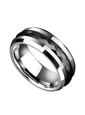 飒雅男士戒指钨钢可转动高级感转运单身指环黑P钨金潮男款旋转男