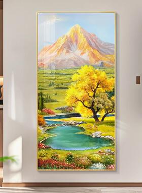 日照金山聚宝盆玄关装饰画客厅卧室走廊过道挂画办公室壁画山水画