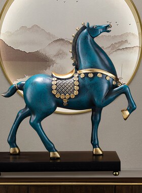 马到成功马摆件办l公室书房书架新中式客厅酒柜装饰品乔迁开业礼