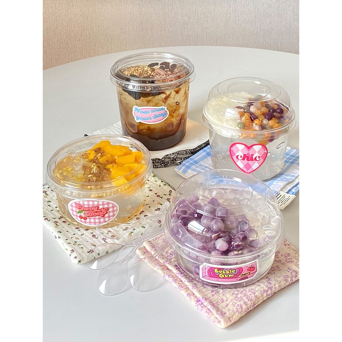 冰粉打包盒加厚一次性带盖网红水果捞冰汤圆碗芋泥刨冰蛋糕z^,淘宝优惠券,粉丝福利购,淘宝优惠卷