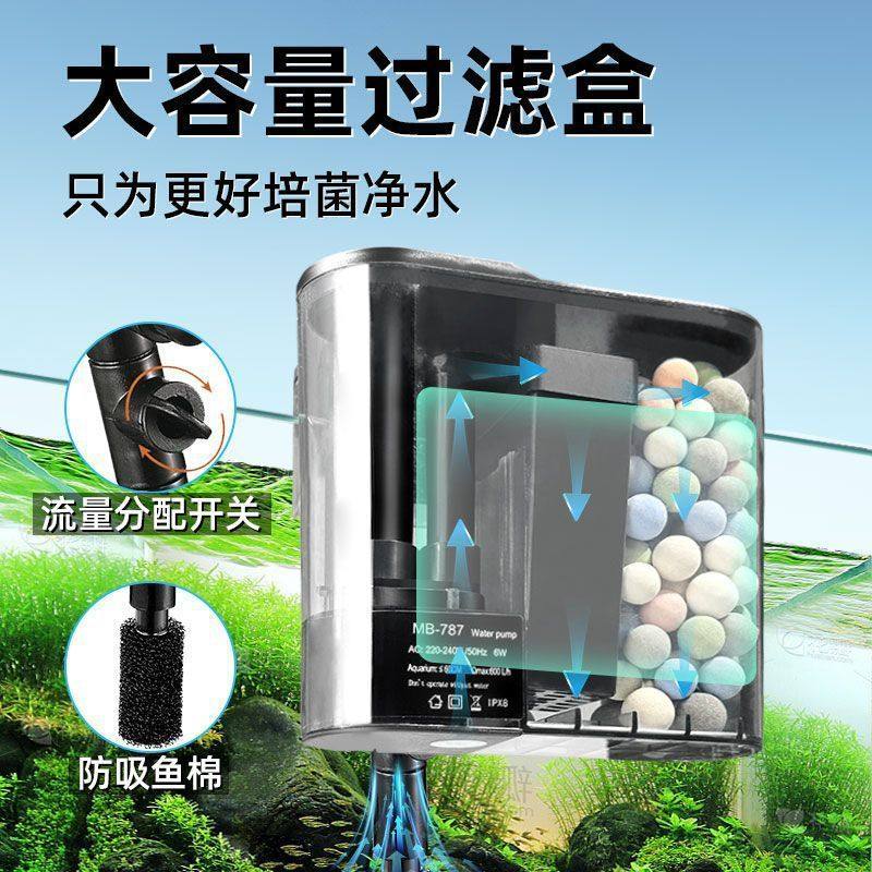 鱼缸瀑布壁挂式过滤器除油膜小型静音三合一增氧净水过滤循环系统,淘宝优惠券,粉丝福利购,淘宝优惠卷