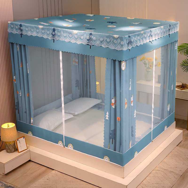 坐床式蚊帐三开门回底床笠款方顶儿童防摔防蚊加密可拆洗透气加密,淘宝优惠券,粉丝福利购,淘宝优惠卷