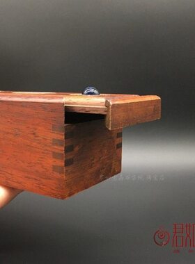 抽拉老银元镶嵌合金首饰盒 壳仿古木雕储物盒子小仿小木盒收纳盒