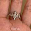 S925 sterling silver cross star diamond ring niche design light