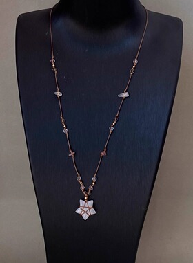 个性复古白色星星项链女2025新款