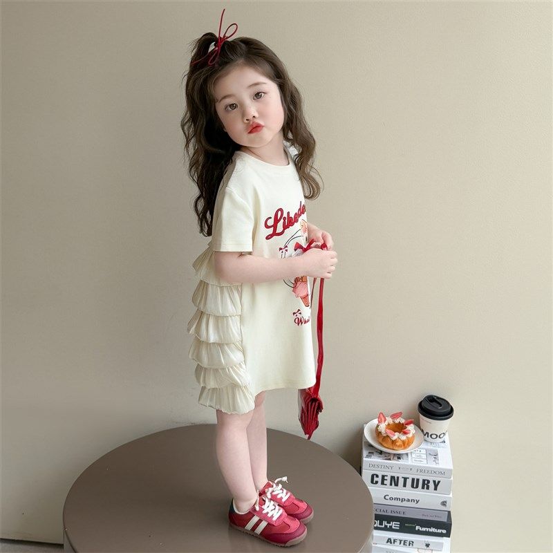 女童甜美短袖t恤裙夏季儿童洋气连衣裙子小女孩卡通公主裙女宝宝,淘宝优惠券,粉丝福利购,淘宝优惠卷