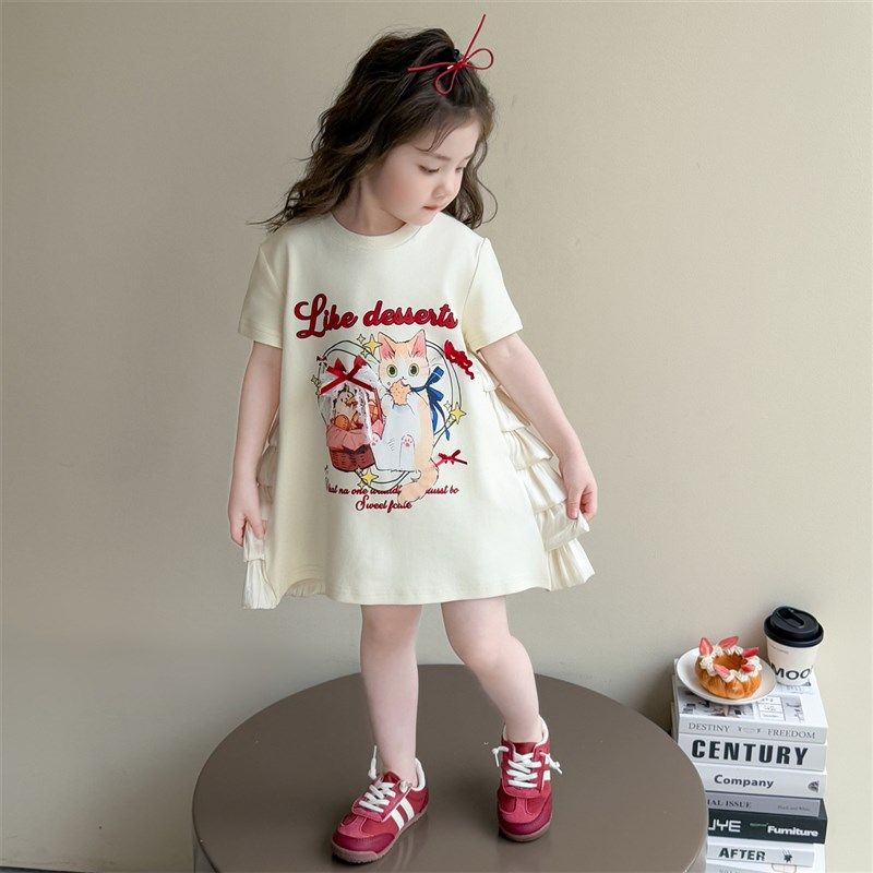 女童甜美短袖t恤裙夏季儿童洋气连衣裙子小女孩卡通公主裙女宝宝,淘宝优惠券,粉丝福利购,淘宝优惠卷