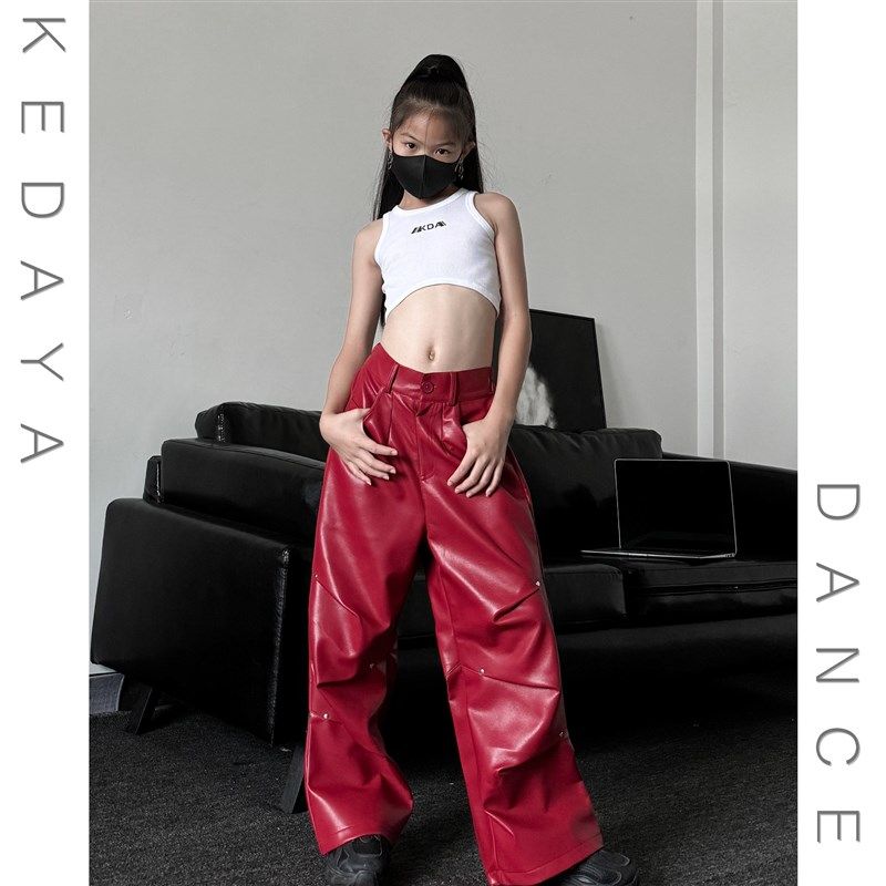 2024春秋冬新款童装潮酷男女儿童帅气工装皮裤美式休闲街舞长裤子,淘宝优惠券,粉丝福利购,淘宝优惠卷