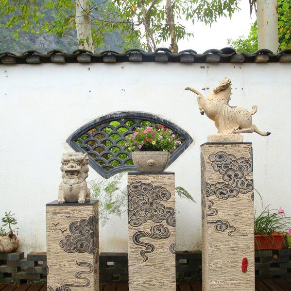 中式客厅家居装饰工艺品落地摆件玄关禅意祥云展示柱茶室花盆底座,淘宝优惠券,粉丝福利购,淘宝优惠卷