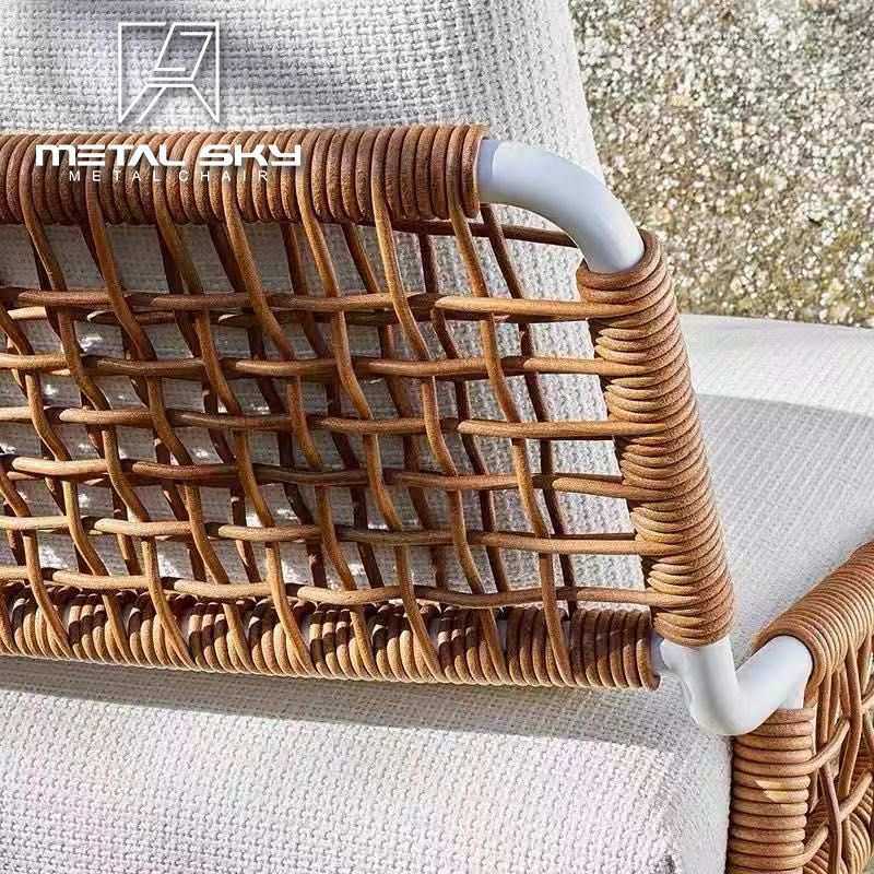 北欧户外藤编单人沙发藤椅阳台露天茶几三件套组合家具防水防晒,淘宝优惠券,粉丝福利购,淘宝优惠卷