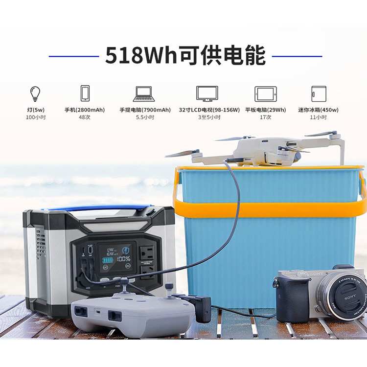 ATEM POWER 518Wh 500W自驾户外野营便携备用电源站移动储能电源 - 图2