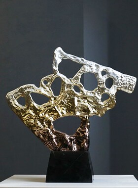 简约现代几何创意金属绳结摆件样板间客厅卧室书房电视柜装饰摆设