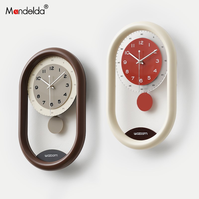 Mandelda免打孔o中古风挂钟客厅现代简约时钟挂墙家用艺术创意钟 - 图2