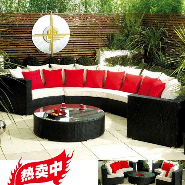 藤沙发户外家具藤沙发客厅组合阳台弧形沙发创意半圆藤编圆形沙发,淘宝优惠券,粉丝福利购,淘宝优惠卷