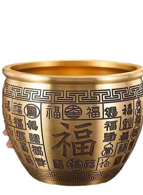 厂家 27cm大口径百福缸八宝对联缸聚宝盆客厅桌面聚财聚宝盆