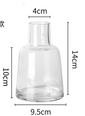 创意新款简约小号清新玻璃小口花瓶单只插花餐桌艺术软装家居摆件