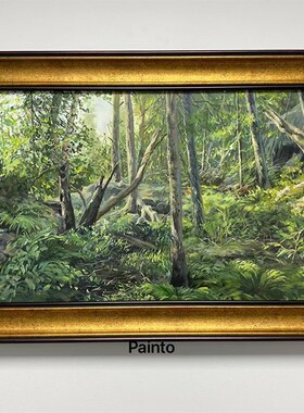 Painto专业手绘油画来图定制 客厅玄关轻奢装饰画 挂画新中式代画