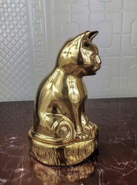 加工制订法式台湾猫 潮牌陶瓷猫招财猫线香炉香插香座摆件工艺品