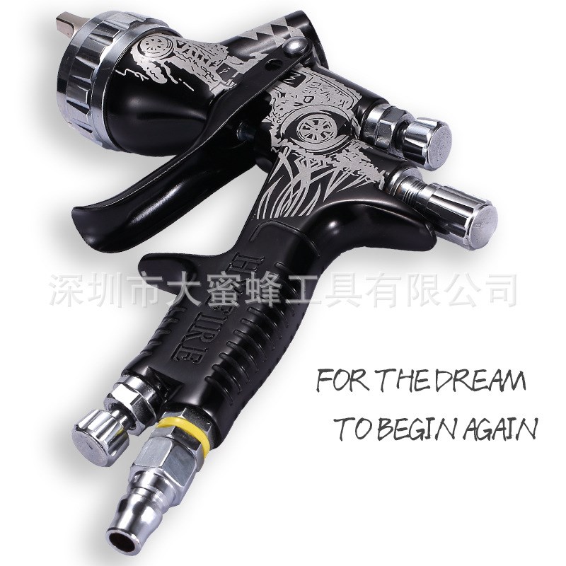 喷枪老爷车GTiI黑色汽车喷漆枪油漆涂料涂装工具气动电动喷漆枪 - 图3