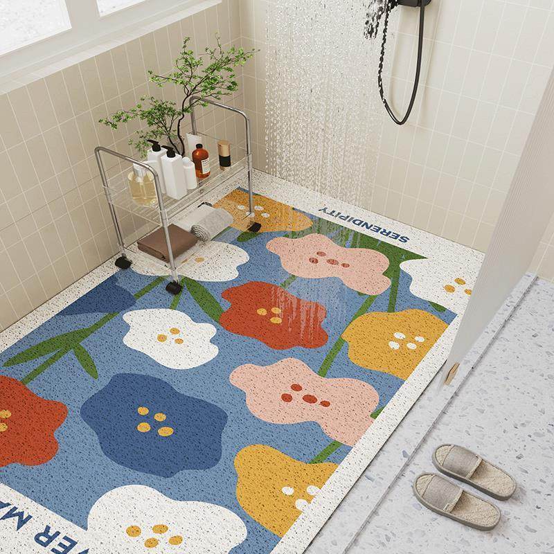 简约清新丝圈地垫浴室垫淋浴洗澡镂空满铺脚垫可裁剪丝圈地垫货源,淘宝优惠券,粉丝福利购,淘宝优惠卷