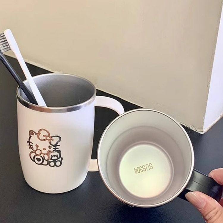 304不锈钢洗漱口杯防霉刷牙水杯子带手柄一家三口简约可爱情侣杯,淘宝优惠券,粉丝福利购,淘宝优惠卷