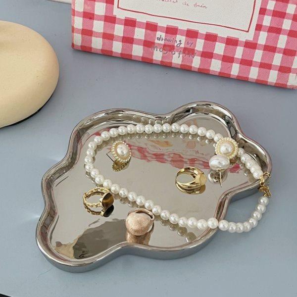 饰品首饰展示盘陶瓷盘摆件云朵装饰香薰蜡烛玄关托盘 钥匙收纳盘,淘宝优惠券,粉丝福利购,淘宝优惠卷