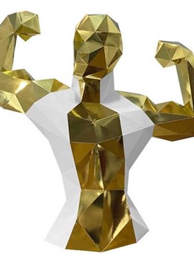 大号猛男雕塑抽象手工折纸北欧摆件复古办公室大型客厅装饰品礼品