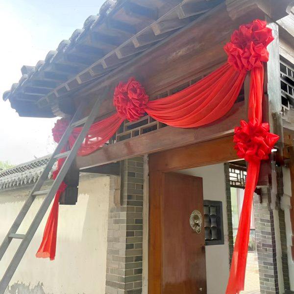 户外新房交房门口装饰乔迁之喜入户进宅布置结婚大红花球院子拉花,淘宝优惠券,粉丝福利购,淘宝优惠卷