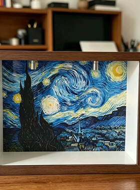 带灯中空相框盲盒手办防尘展示