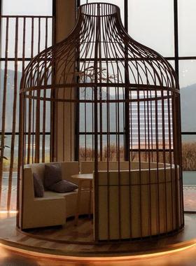 定制大型铁艺鸟笼卡座凉亭雕塑户外装饰公园摆设庭院景观休闲座