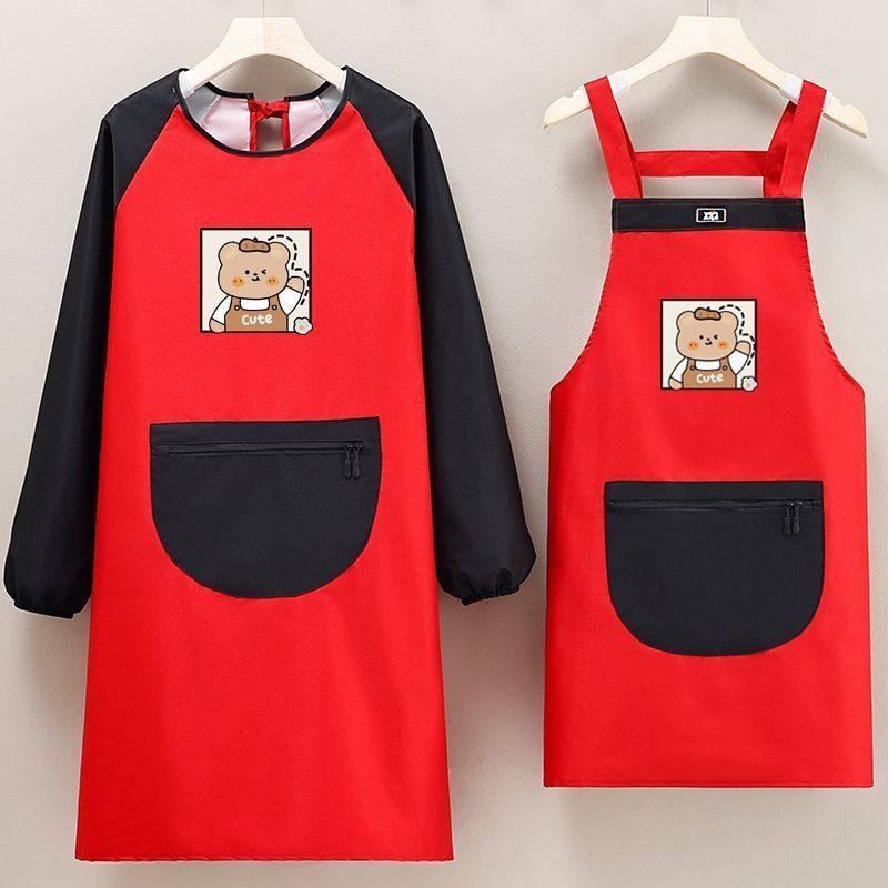 围裙耐脏护衣时尚韩版长袖防水防油污拉链口袋反穿罩衣专用工作服,淘宝优惠券,粉丝福利购,淘宝优惠卷