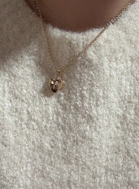 24新品浅金爱心项链可调节中性风复古百搭桃心男女学生日常叠加潮