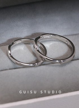 归素与你终老情侣戒指纯银一对轻奢小众设计高级感对戒男女款礼物