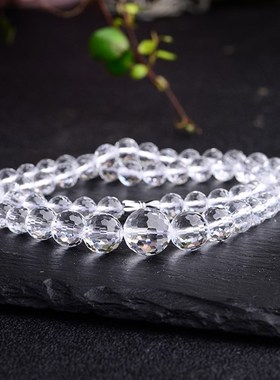 天然白水晶刻面塔链烟晶茶水晶项链水晶原石毛衣链情侣节日送送礼