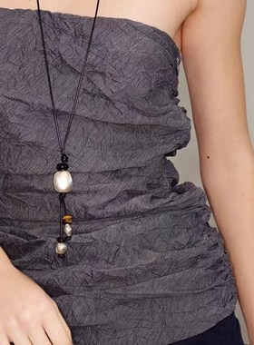 秋冬新款绳结雕塑长项链女小众高级感复古长款编织毛衣链新年礼物