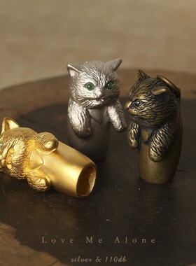 纯银龇牙小猫项链可爱哈基米哨子吊坠送男女朋友生日礼物创意挂件