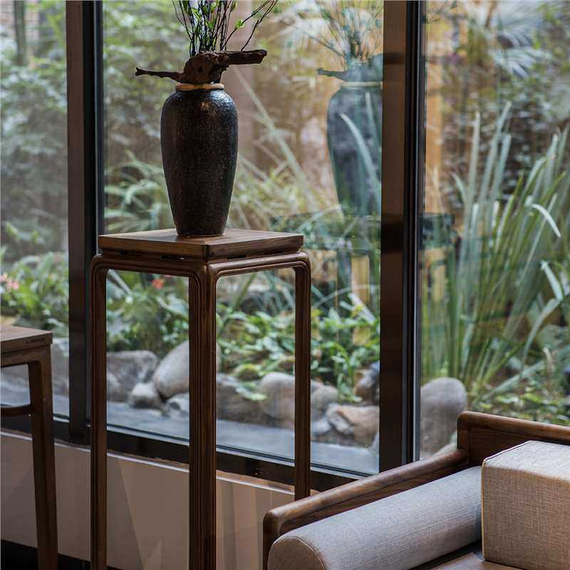 新中式黑胡桃花架实木置物架室内客厅花盆架阳台花几边几,淘宝优惠券,粉丝福利购,淘宝优惠卷