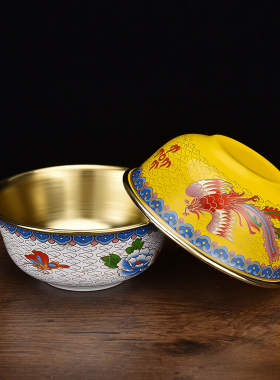 铜碗铜餐具韩国补铜黄紫铜铜勺铜杯纯铜家用杯子小大饭碗水杯套装