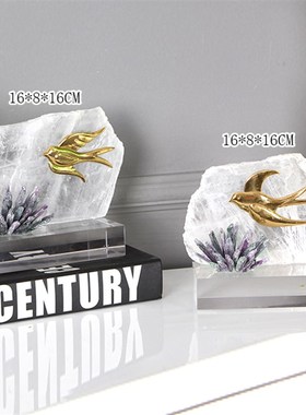 样板房客厅电视柜燕子报春摆件北欧式摆设后现代轻奢软装家居饰品