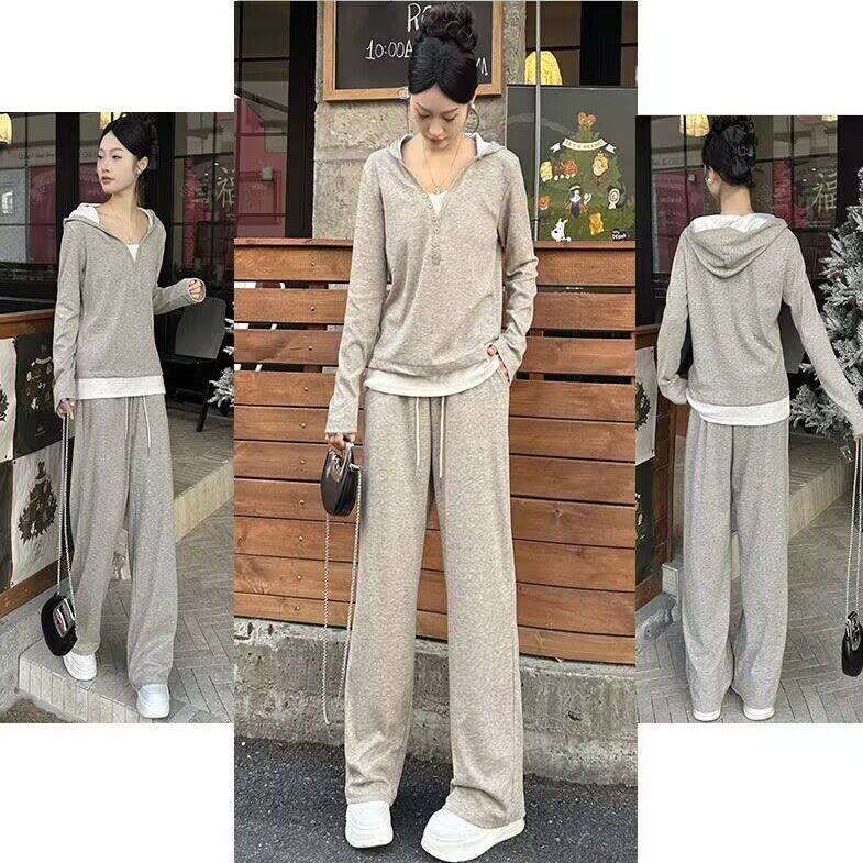 糯米休闲套装春夏季薄款显瘦两件套