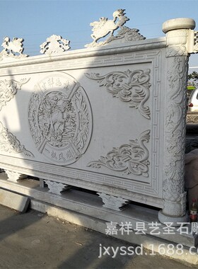 石雕浮雕窗花 庭院新中式石窗大理石镂空雕刻 仿古石雕壁画优惠